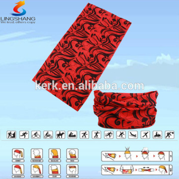 LSB-0127 Ningbo Lingshang 100% poliéster multifuncional outdoor pescoço tube headwear tecido bandana